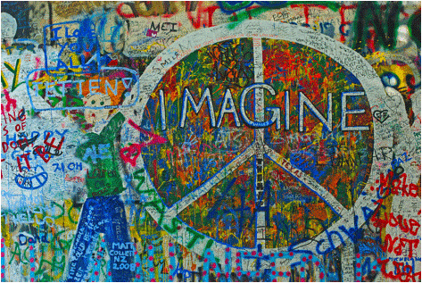 Juliano Mattos, 'Graffiti on the Lennon Wall', Prague, Czech Republic